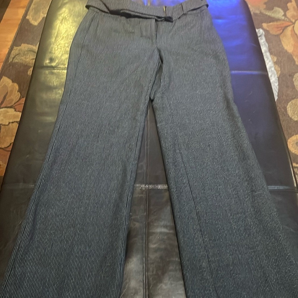 Gray black full length boot cut pants
